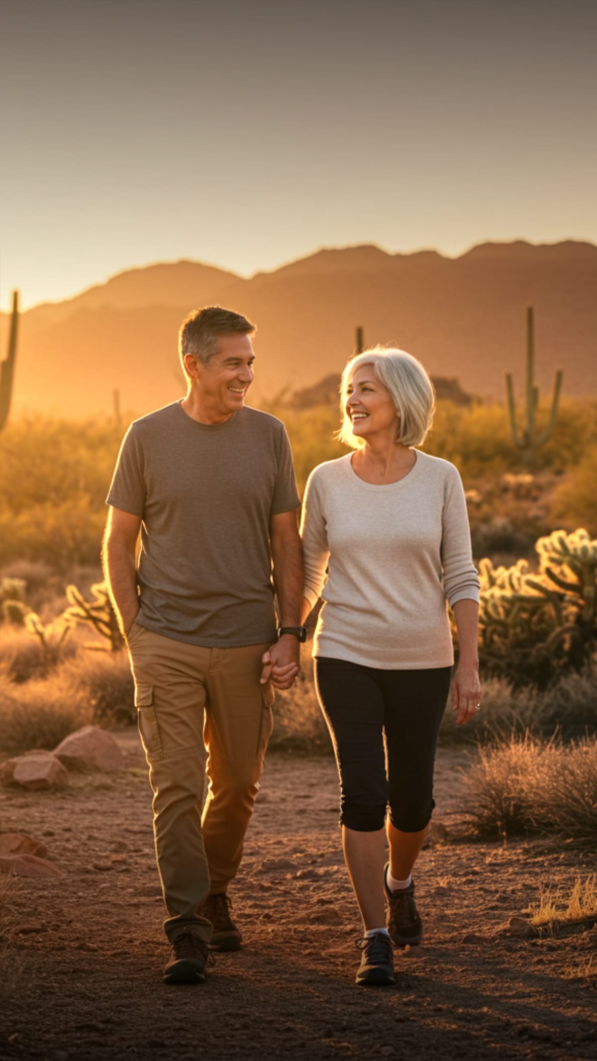 Active couple enjoying life with confident smiles