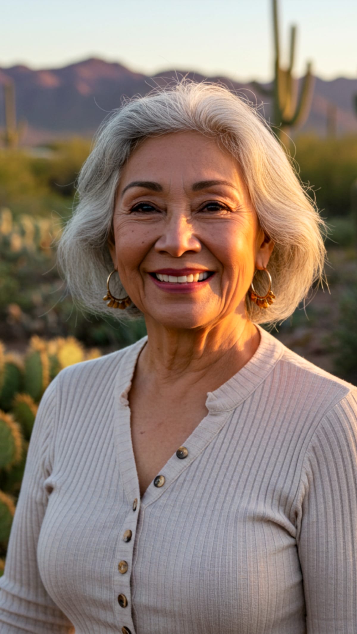 Smiling senior woman with healthy teeth